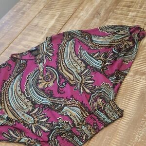 Paisley Print Blouse in Purple and Teal